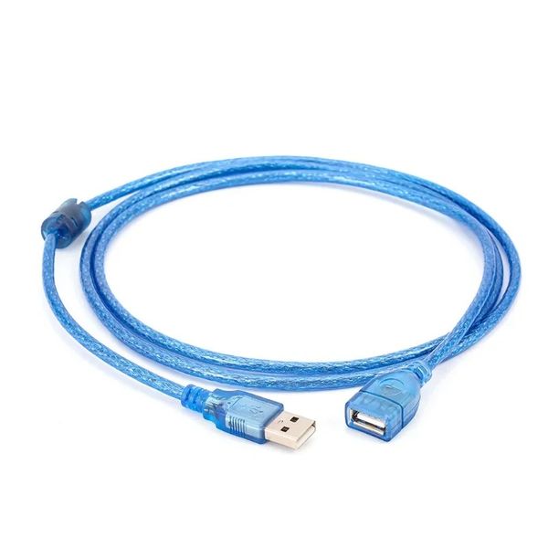 Tous les cuivre 0,3 / 0,5 / 1/1,5/3/5/10 mètres transparents Blue USB Extension Données Câble USB2.0 Mâle à femme