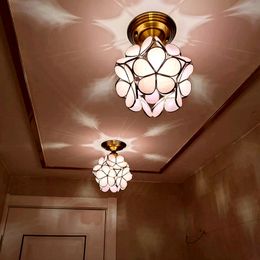 All-Copper American Simple Balkon Vijfpuntige Star Plafondlamp Persoonlijkheid Aisle Corridor Entree Hall Flower Star Lamp