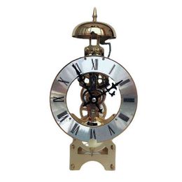 Alle Koper Desk Clock Mechanical Gold Metal Luxe Desk Clock Vintage Woonkamer Clockwork Neard Desktop Clocks Home Decor 211111