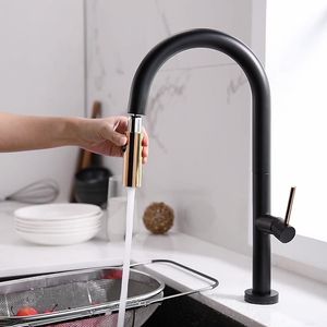 Robinet de cuisine universel multi-fonctions tout en cuivre mitigeur d'eau à poignée unique 360 robinets de douche à Rotation