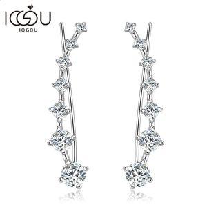 Alle D Oorbellen Crawler Climber Voor Vrouwen 7 Ster Oor Manchetten Zilver 925 Zwart Wit Diamanten Bruiloft Sieraden Luxe Cadeau 240125