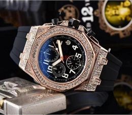 Alle Dial Work Classic Designer kijkt luxe mode Crystal Diamond Heren Watches grote Dial Men's Quartz Watch AAA -klasse
