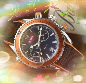 Alle wijzerplaten werken Lichtgevende wijzerplaat Automatische datum Herenhorloges Stopwatch Timerfunctie Heren nylon band Quartz uurwerk Klok Grote vorm Vrijetijdspolshorloge Montre de luxe