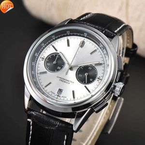 Tous les cadrans fonctionnent chronomètre automatique pour hommes montres 42mm en acier inoxydable montres-bracelets célèbres saphir montre entièrement fonctionnelle montre de luxe