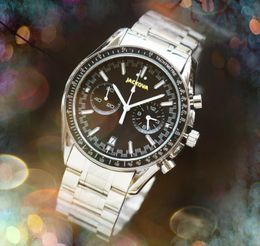 Tous les cadrans fonctionnent lune espace automatique Date hommes montres de luxe mode hommes entièrement en acier inoxydable bande mouvement à Quartz horloge affaires loisirs montre-bracelet cadeaux