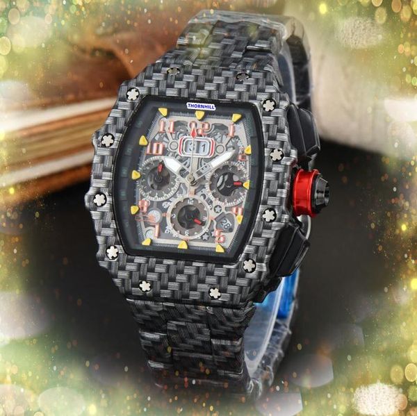 Tous les cadrans Workwatch Men Watch Watch 43 mm Luxury Suisse en gros et des cadeaux de vente au détail Full fonctionnel Time Military Time Wood Tissu Wave Case de bracelet
