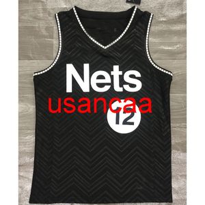 Toute la broderie 12# HARRIS 2021 Saison Maillot de basket-ball noir Personnaliser les jeunes hommes femmes ajouter n'importe quel nom de numéro XS-5XL 6XL Gilet