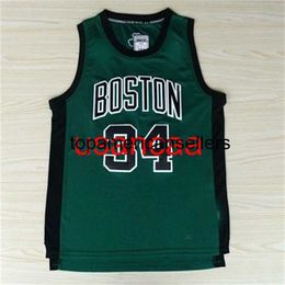 Toutes les broderies 4 styles jersey 34 # Pierce maillot de basket-ball vert foncé Personnalisez n'importe quel numéro XS-5XL 6XL