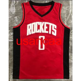 Toutes les broderies 5 styles 0 # WESTBROOK saison 2020 maillot de basket-ball rouge Personnalisez les jeunes femmes hommes ajoutez n'importe quel nom de numéro XS-5XL 6XL Gilet