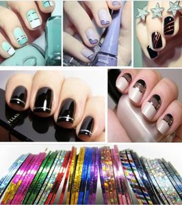 Alles voor Nail 30 Stuksset Striping Tape Lijn Nail Art Decoratie Sticker DIY Nail Stickers Mix Kleur Rolls1659513