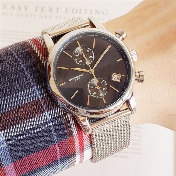 tout travail fonctionnel montre à quartz de luxe patron mécanique automatique en acier inoxydable sport d'affaires montre-bracelet populaire big bang watche258t