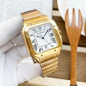 Volledig gouden herenhorloge fijn staal slijtvast glas Automatisch horloge 2813 uurwerk 39 mm vouwgesp vierkante wijzerplaat auto polshorloge voor man de luxe kwaliteit luxe horloges