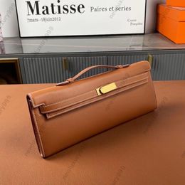 Tous les sacs à main de créateurs de marque de sac de dîner fabriqués à la main à l'aide d'Epsom importé, pochette de sac à main de mode en cuir original Swift