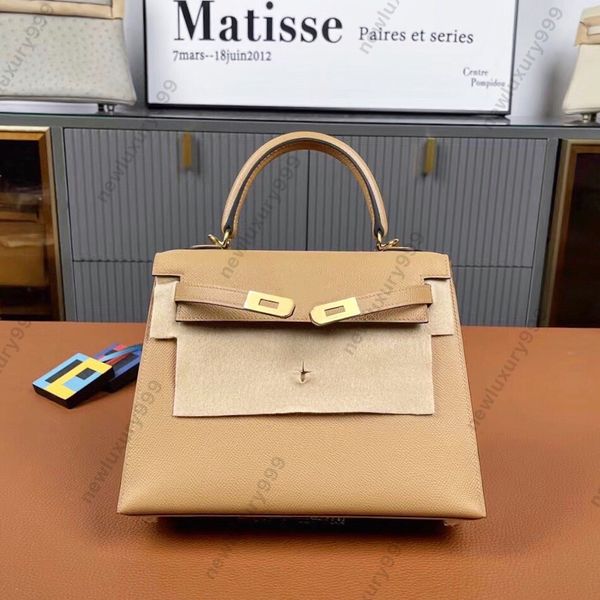 Tous les sacs à main de designer faits à la main 2528CM adoptent le sac fourre-tout en métal plaqué or véritable 24K en cuir original français importé