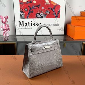 Tous sac à bandoulière de créateur de marque à main fait à la main avec sac d'écoute à couture de cire de peau d'alligator importé 24k Sac fourre-tout