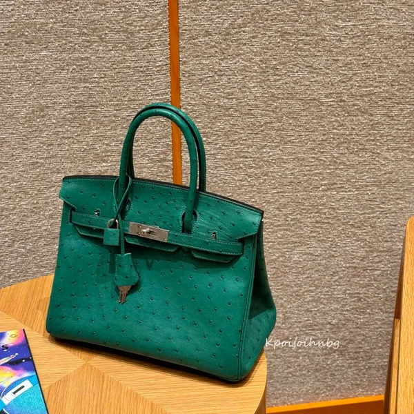Todas las top handbag de cuero de pavo de pavo de pavo verde de alta calidad hecha a mano de alta calidad