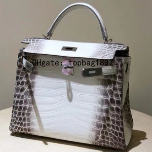 Alle handgemaakte luxe dames handtassen Nijlkrokodil 25 30cm Himalaya krokodillenleer Overige damestassen op maat Speciaal op maat gemaakt model designer tas met doos