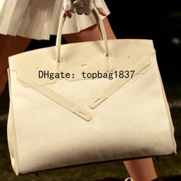 Tous les sacs fourre-tout de luxe pour femmes faits à la main 35 cm en cuir Swift blanc Sacs personnalisés Sac de créateur modèle spécialement personnalisé avec boîte orange d'origine