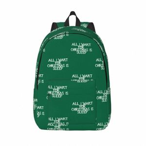 tout ce que je veux pour Noël, c'est un sac à dos de sommeil cadeau fille verte sacs à dos universitaires en polyester Fi sacs d'école secondaire sac à dos t4J2 #