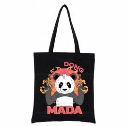 tout ce que je veux faire c'est Panda No Today sac fourre-tout boutique noir unisexe voyage toile sacs Eco pliable Shopper sac 058R #