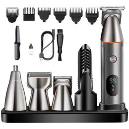 Alles in Een Baard Trimer Tondeuse voor Mannen Lichaam Neus Trimmer heren Lies Grooming Kit Elektrisch Scheerapparaat Verwijdering 240112