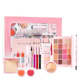 Kit de maquillage tout-en-un, Palette de fards à paupières, 20 couleurs, fond de teint pour le visage, Kit complet pour femmes avec Eyeliner