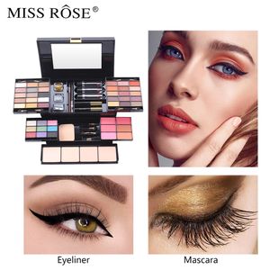 Alles in één make -upkit Volledig make -uppalet omvat Lipsticks Lip Gloss Eyeshadow Marmer Righter Borstel Women Face Full Make -up