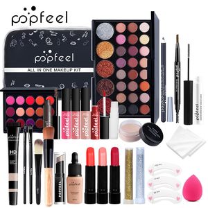 Alles in één make -up set kit voor vrouwen Volledige kit Make -up cadeau voor vrouwen Teen Girl Naked Eyeshadow Foundation Face Primer Brush 240524