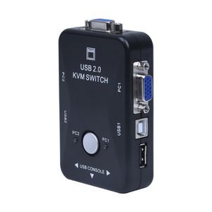 Livraison gratuite tout-en-un Mini 2 ports KVM Adaptateur de boîtier de commutation manuel avec connecteur USB