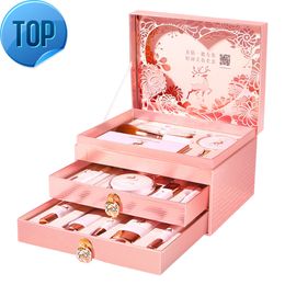 Ensemble de maquillage de soin de la peau rose tout-en-un, ensemble de 20 pièces de cosmétiques, coffret cadeau de maquillage, ensemble de maquillage essentiel pour débutants et expérimentés