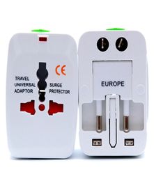 Alles in één reis Universal Plug Adapter International AC Power Charger AU US UK Converter Electrical Power Plug met 1 Dual USB P1342693