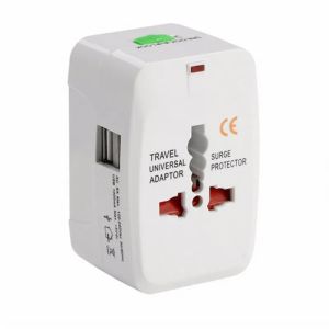 Adaptateur de prise International universel tout-en-un, 2 ports USB, adaptateur de chargeur secteur de voyage dans le monde, convertisseur AU US UK EU