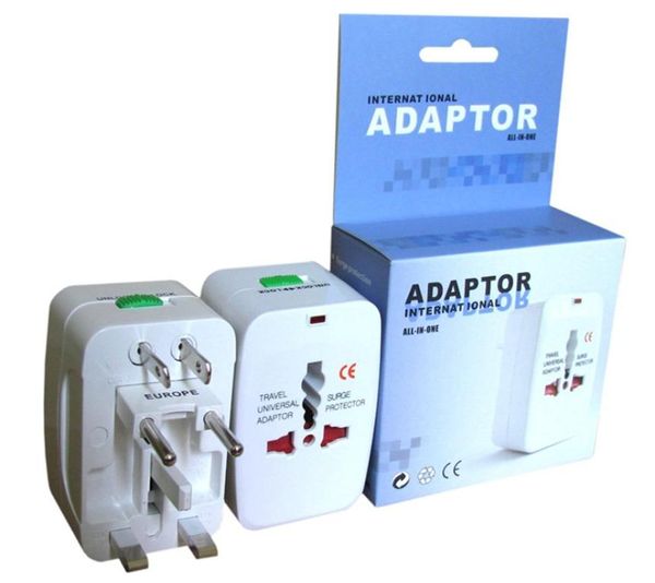 Adaptador de enchufe internacional universal todo en uno Adaptador de cargador de corriente alterna para viajes mundiales con convertidor de AU, EE. UU., Reino Unido y UE Plug4408187