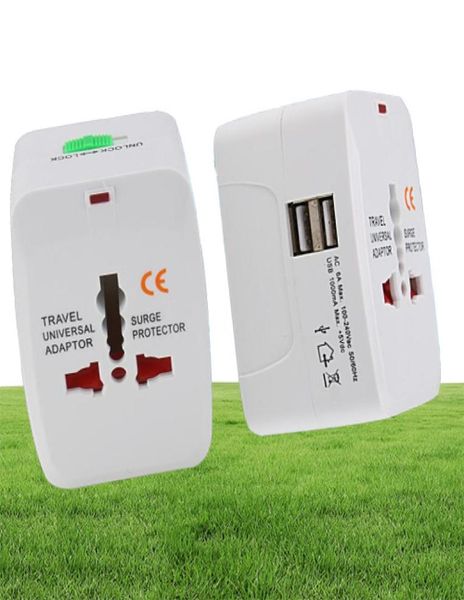 Adaptateur de fiche internationale en un seul universel 2 Adaptateur USB Port World Travel AC Power Charger avec AU US UK UK EU Converter Plug G2792999