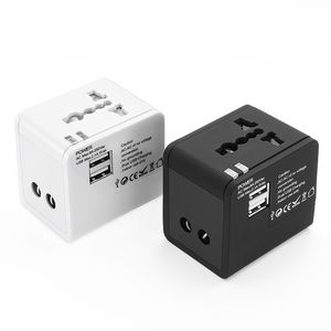 Alles in één Universal Travel Adapter Wall Charger International Plug Power Adapter met dubbele USB -laadpoorten voor USA EU UK AUS