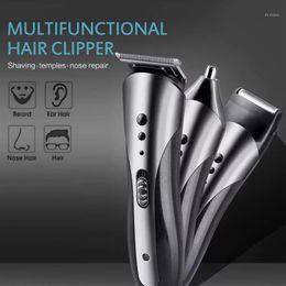 Tous In1 In1 Hommes rechargeables et réglables Hair Clipper étanche sans fil électrique rasage de barbe au nez oreille Mute Trimmsors1234a