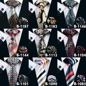 Alle soorten herenbindingen 47 stijlen nekbinding voor mannen van hoge kwaliteit volwassen stropdassen merk banden hanky manchetknopen set 252V