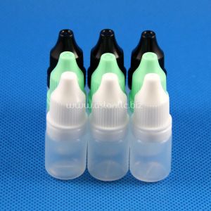 All-match 100 Pcs 10 ml (1/3 oz) Flacons compte-gouttes en plastique Bouchons inviolables Conseils Safe LDPE E Vapor Cig Liquid 10 ml