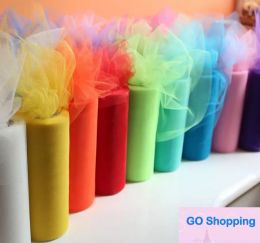 All-match 6"x25yd Tulle Roll Spool Fabric Wedding Party Chair Bow Decor DIY Tutu Rok Sheer Gauze Tafel Banner Garland Tassel sjerp Bands decoraties