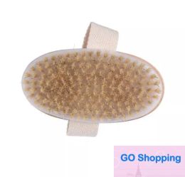 Brosse de bain polyvalente pour peau sèche et corps, poils naturels doux, SPA, brosse de bain en bois, brosse à poils de douche, brosses pour le corps SPA sans poignée