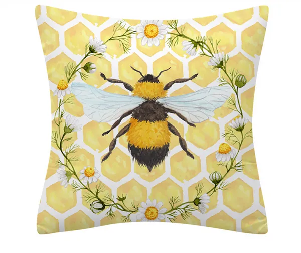 All-match Bee taie d'oreiller américain pays maison décorative dos housse de coussin canapé housse de coussin voiture housse de coussin taie d'oreiller