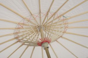 Paraguas de papel para manualidades con borde de bambú, paraguas de papel en blanco con pintura hecha a mano, paraguas decorativo de estilo chino antiguo