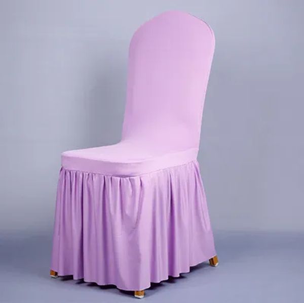 Housse de jupe de chaise assortie avec tout, protection de chaise pour Banquet de mariage, décor, jupe plissée, couvre-chaise en Spandex élastique