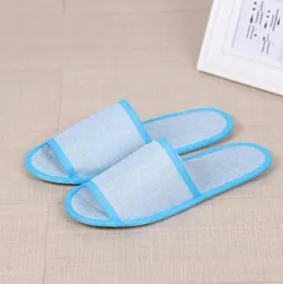 All-match Katoen Linnen Wegwerp Slippers Antislip Travel Hotel SPA Thuis Gast Schoenen Kleurrijke Eenmalige sandalen Ademende Zachte Slippers Groothandel