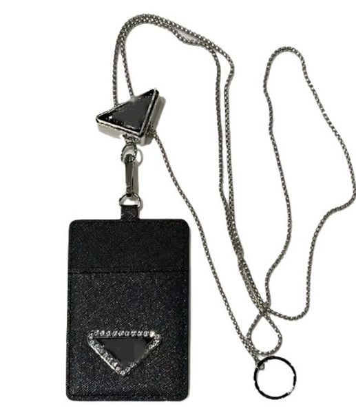 Bolsa de cartão clássica de designer versátil, cordão de trabalho, bolsas de identificação unissex