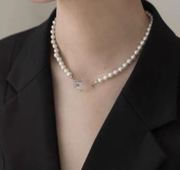 Collar de perla de Saturno de diamantes de todo el partido Influencer Light Luxury Luxury Full Diamond Clavicle Cabklace Fashion 2024
