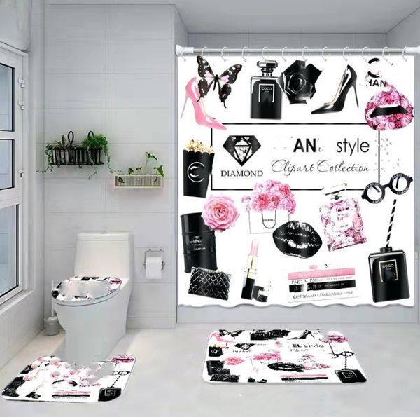 All-Match Digital Printing Emperproof Shower rideau de douche Curtain des toilettes