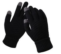 Modèles d'explosion all-match Gants d'hiver chauds et antidérapants pour écran tactile Femmes Hommes Laine artificielle chaude Mitaines en tricot extensible 2 pièces par paire