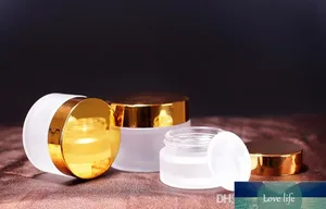 Bouteille de pots ronds de bouteille de crème cosmétique en verre dépoli all-match avec doublures intérieures en PP pour bouteille de crème pour le visage à la main 5g -100g