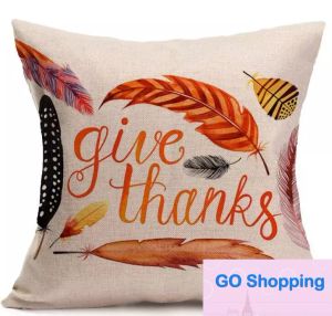 Housses de coussin assorties avec tout, joyeux Thanksgiving, décor d'automne, en coton et lin, taie d'oreiller pour canapé, maison et voiture